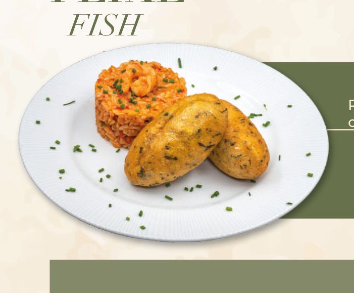 Pastéis de Bacalhau com Arroz de Camarão