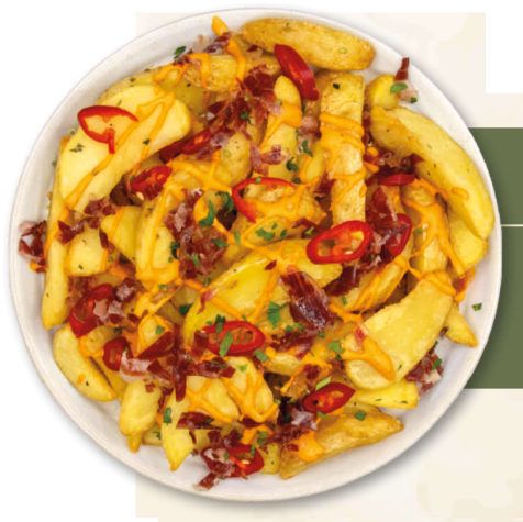 Batatas Bravas com Presunto e Molho Picante